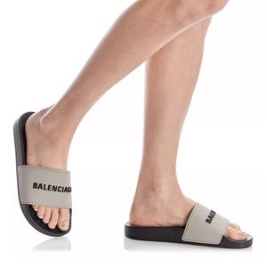 Balenciaga Womens Pool Logo Slide